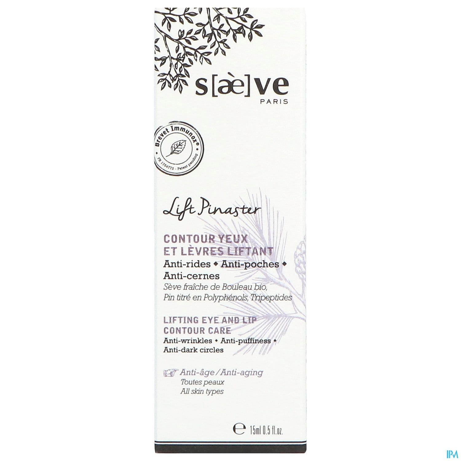 Saeve Lift Pinaster Contour Yeux Et Levres Liftant 15ml