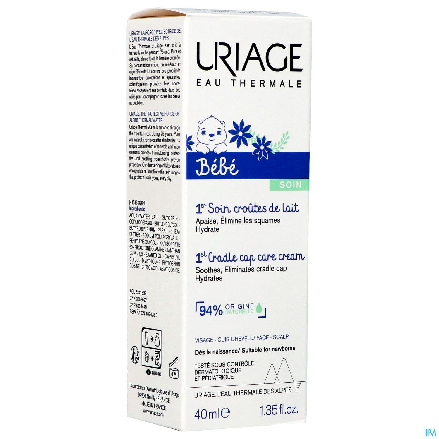 URIAGE BB 1ER SOIN Cr soin croûtes lait 40ml