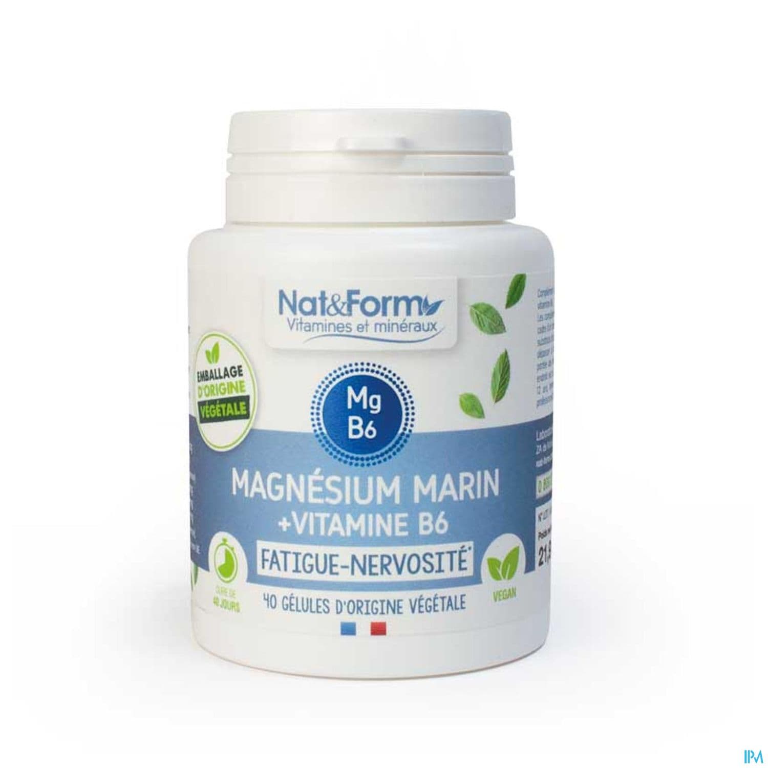 Nat Et Form Vitamines Et Mineraux Magnesium Vitamine B6 Gelule Vegetale 40