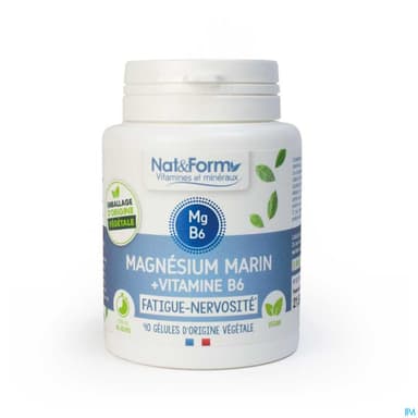 Nat Et Form Vitamines Et Mineraux Magnesium Vitamine B6 Gelule Vegetale 40