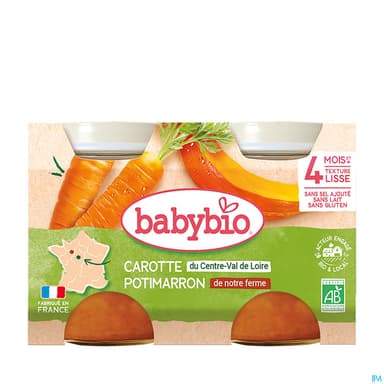 BABYBIO POTIMARRON/CAROTTE 2X130G