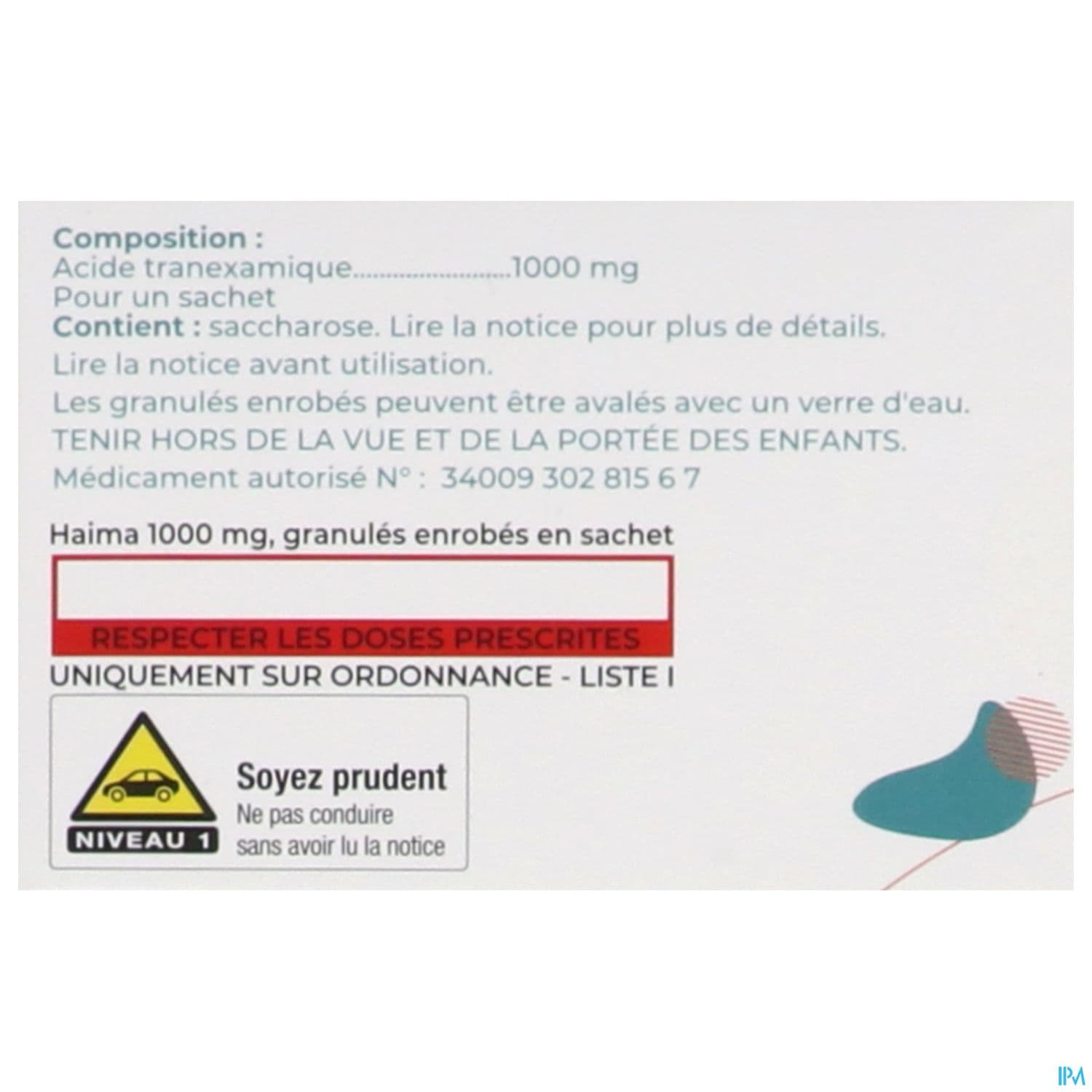 Haima 1000mg Granules Enrobes En Sachet 12