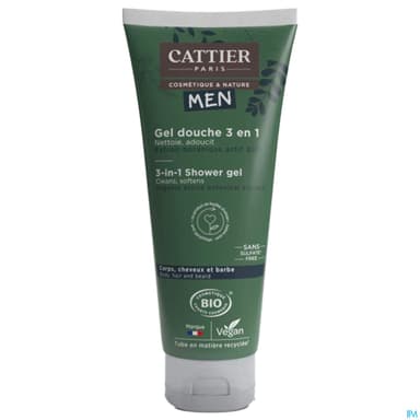 CATTIER MEN GEL DCHE 3EN1 200ML
