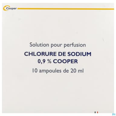 Cooper Sodium Chlorure 0.9% Solution Injectable 20ml 10