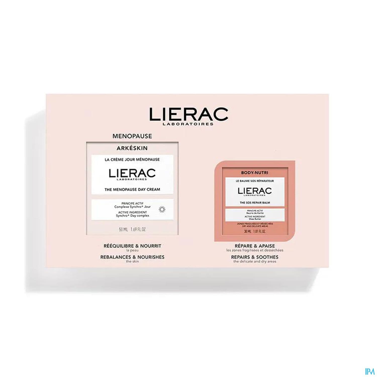 Lierac Arkeskin Coffret Menopause Et Body Nutri La Creme Jour 50ml + Le Baume Sos Reparateur 30ml