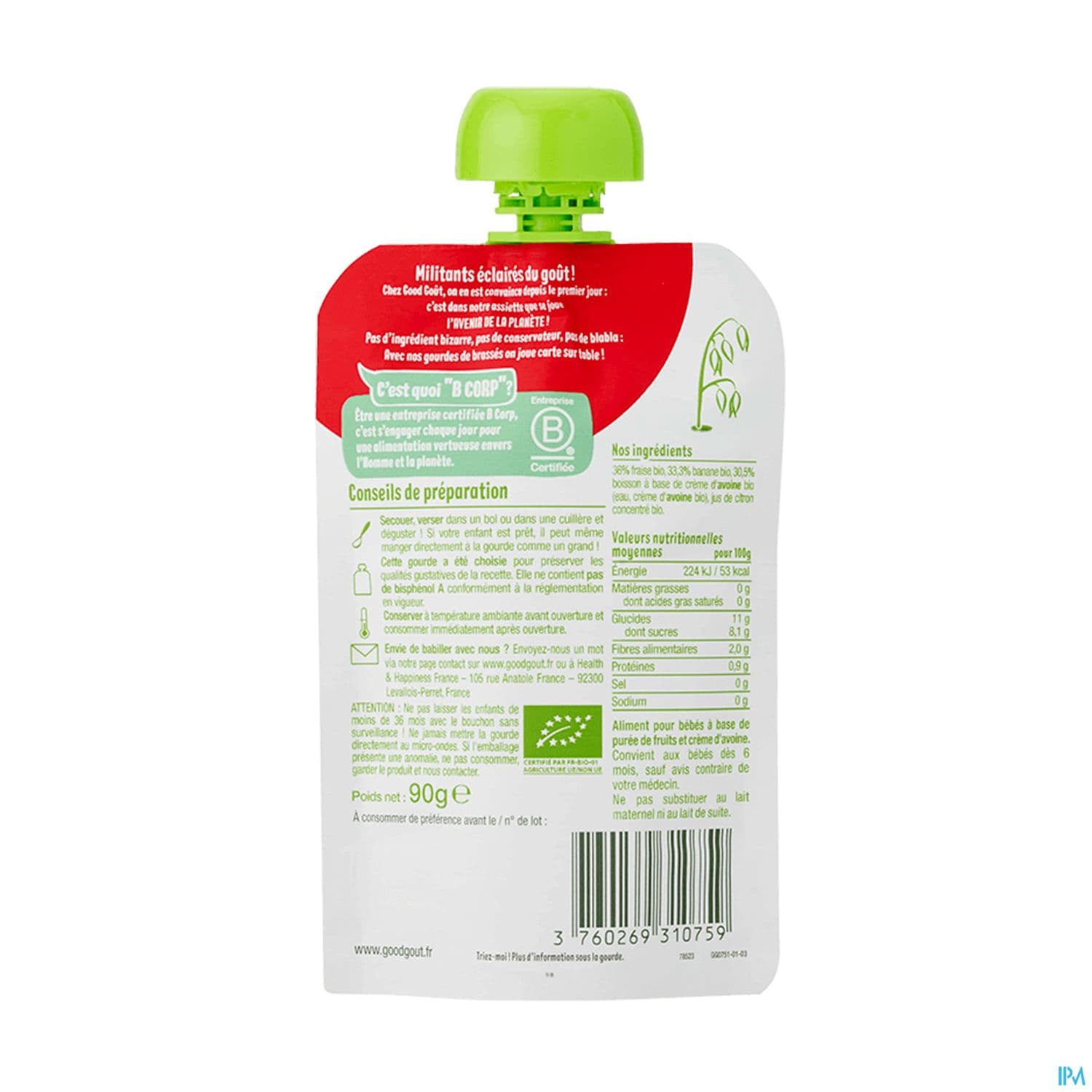 GOODGOUT BRASSE AVOIN/FRAI/BAN 90G