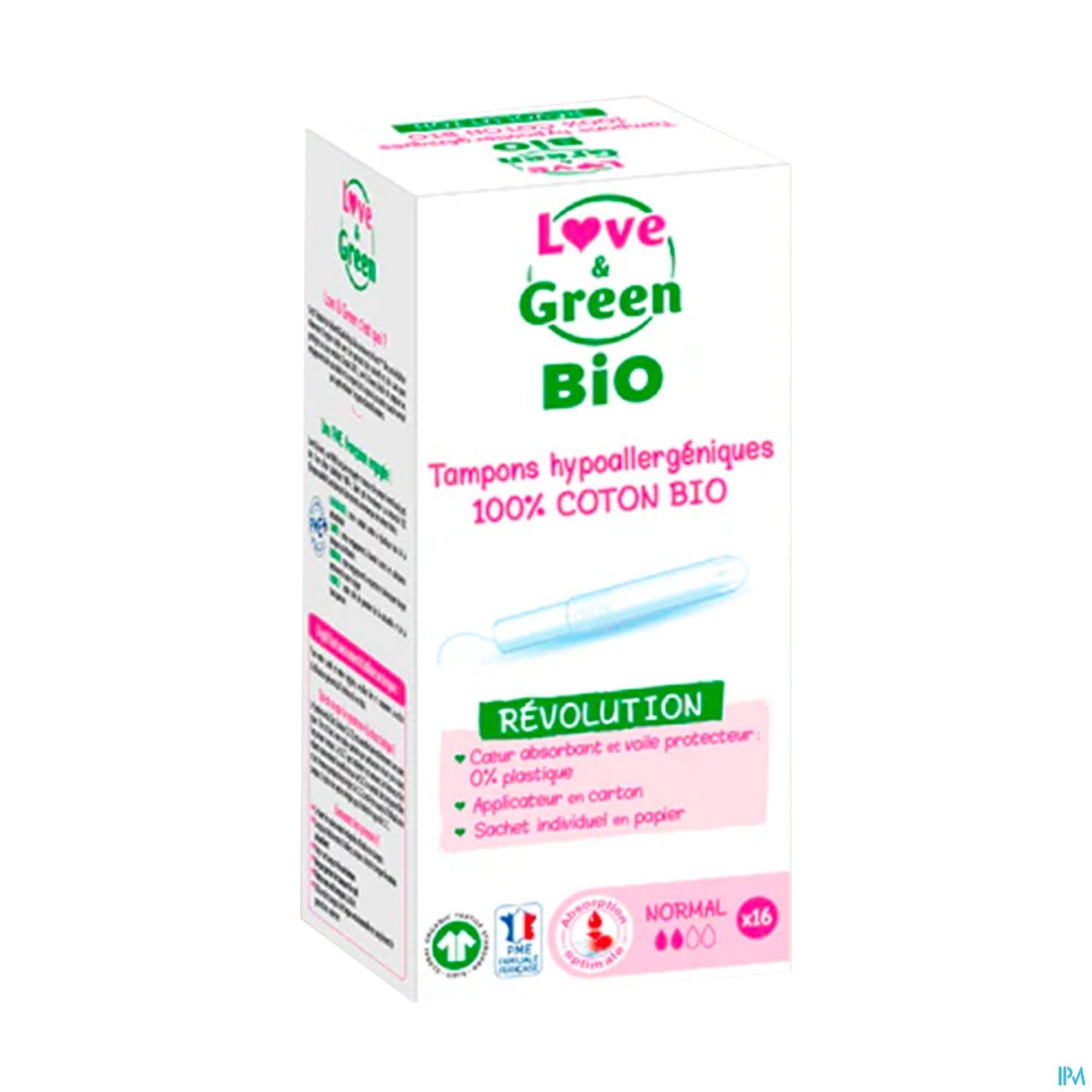 LOVE&GREEN TAMPON APPLIC NORMAL 16
