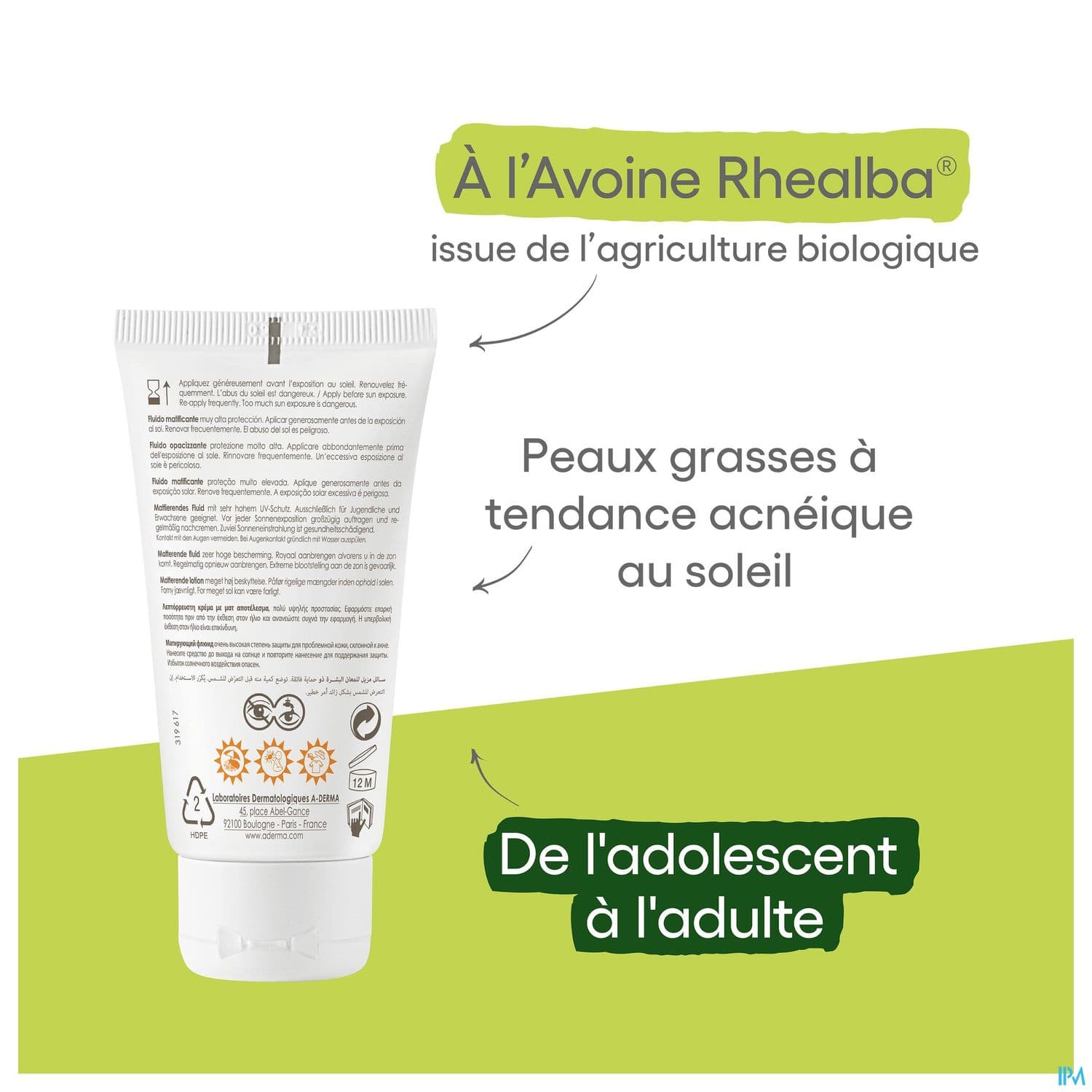 Aderma Protect Creme Acne Ip50+ Tube 40ml