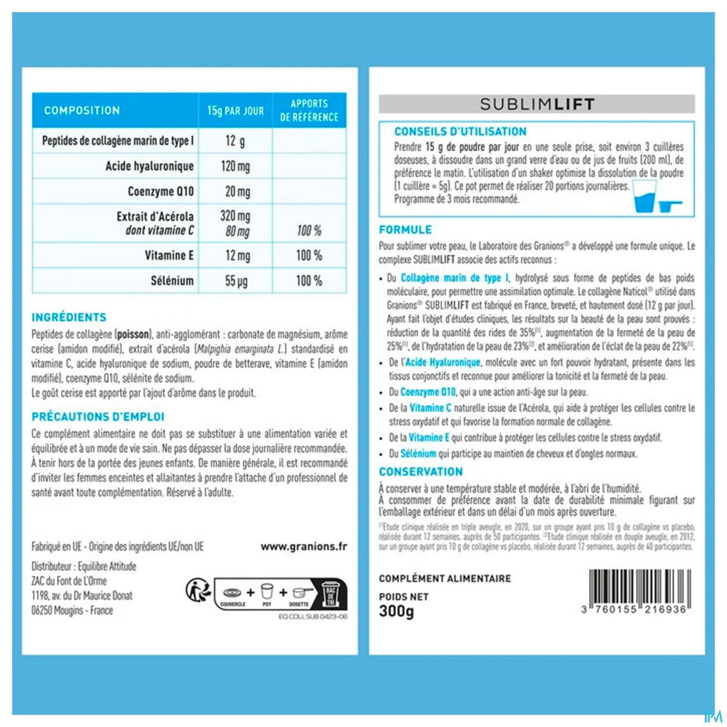 Granions Collagene+ Beaute Sublimlift Pot 300g