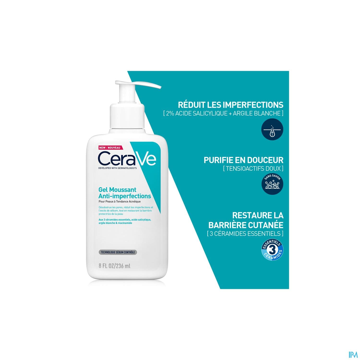 CERAVE GEL MOUSSANT A/IMPERF 236ML