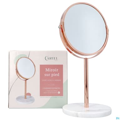 Cartel By Vitry Miroir Pied Or Rose Marbre X7 17cm