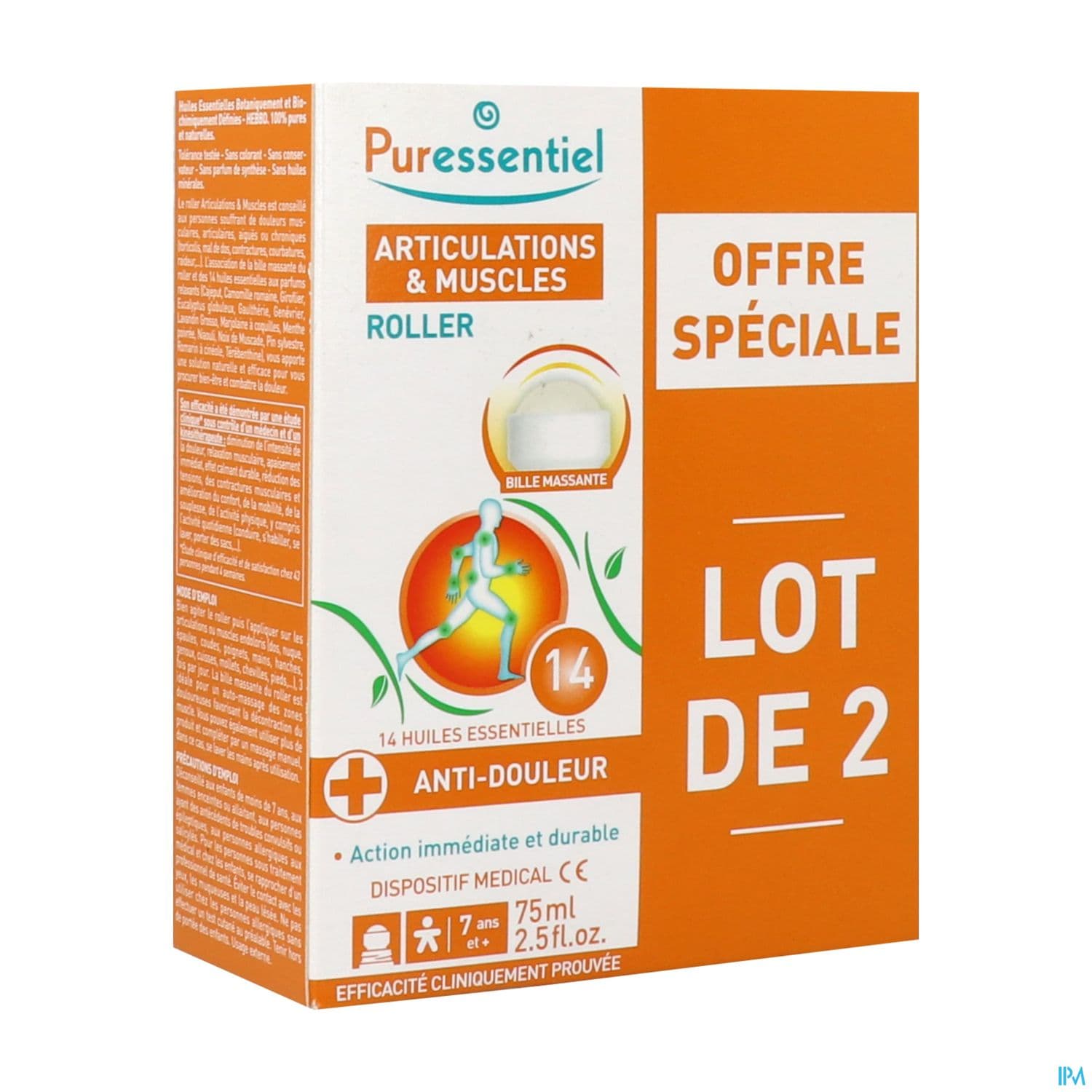 PURESSENTIEL ROLLER ARTICUL75ML X2