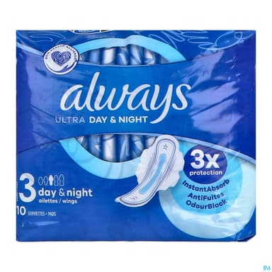Always Ultra Serviette Periodique Jour Nuit 10