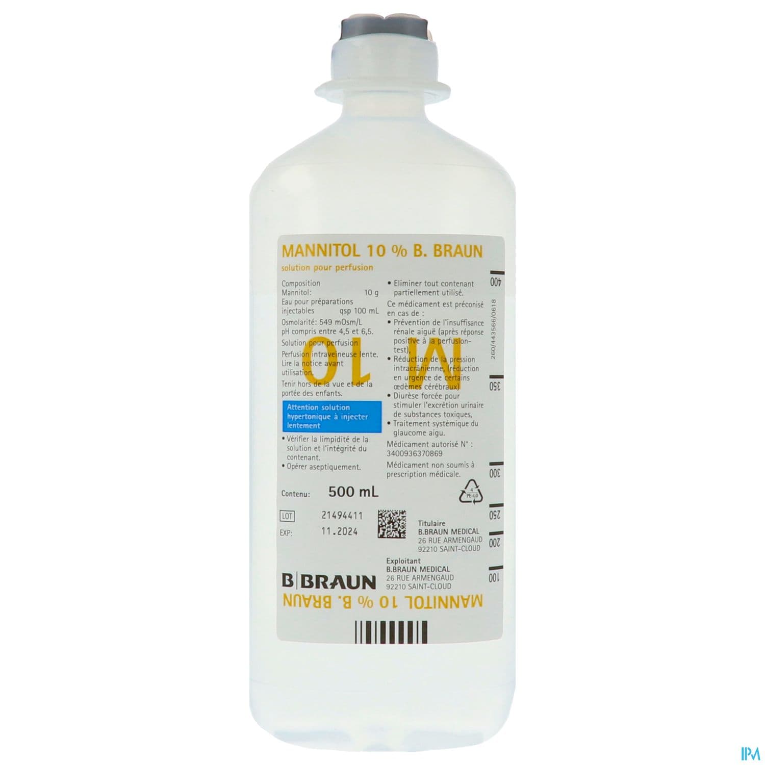 MANNITOL 10% BBRAUN ECOFLAC 500ML