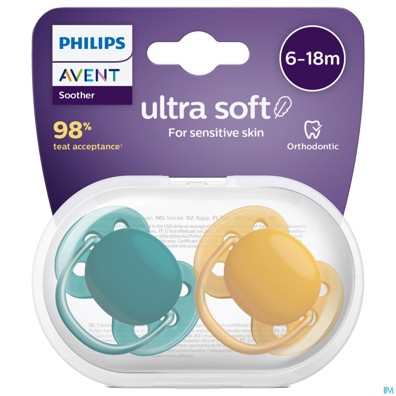 Avent Sucette Ultra Soft Silicone 6/18mois X2