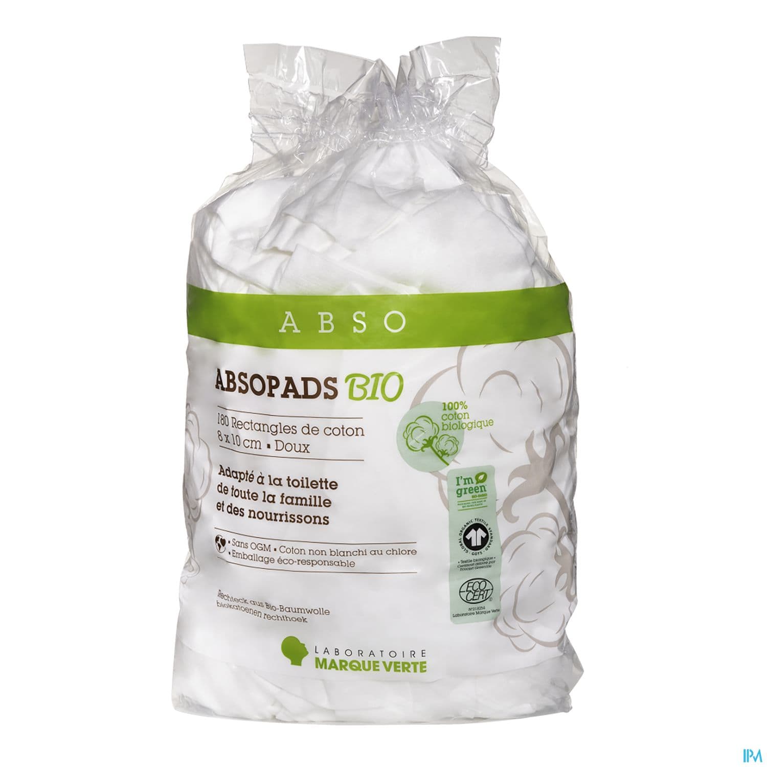 ABSOPADS COTON BIO 8X10 SACH 180