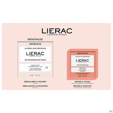 Lierac Arkeskin Coffret Menopause Et Body Nutri La Creme Jour 50ml + Le Baume Sos Reparateur 30ml