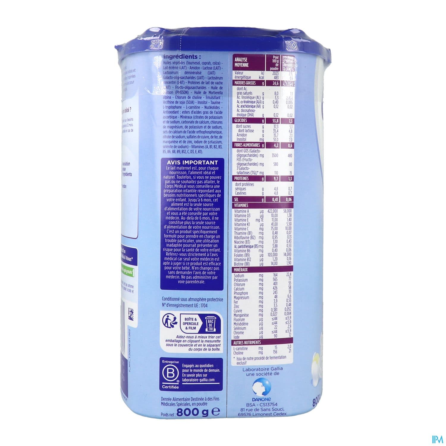 GALLIA BB EXPERT AR AMIDON 800G