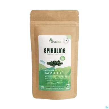Valebio Complements Alimentaires Super Food Spiruline Bio Comprime 240