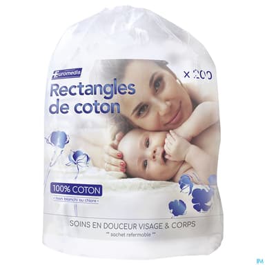 EUROMEDIS RECT COTON 8X10CM 200