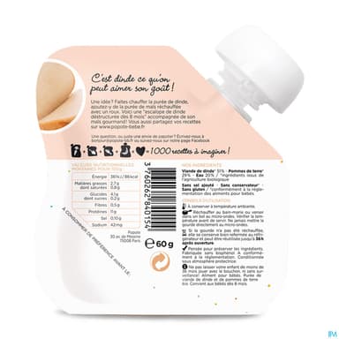 POPOTE PUREE DINDE 60G