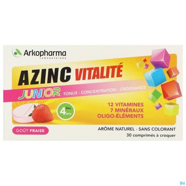 Arkopharma Azinc Vitalite Junior Comprime A Croquer Fraise 30