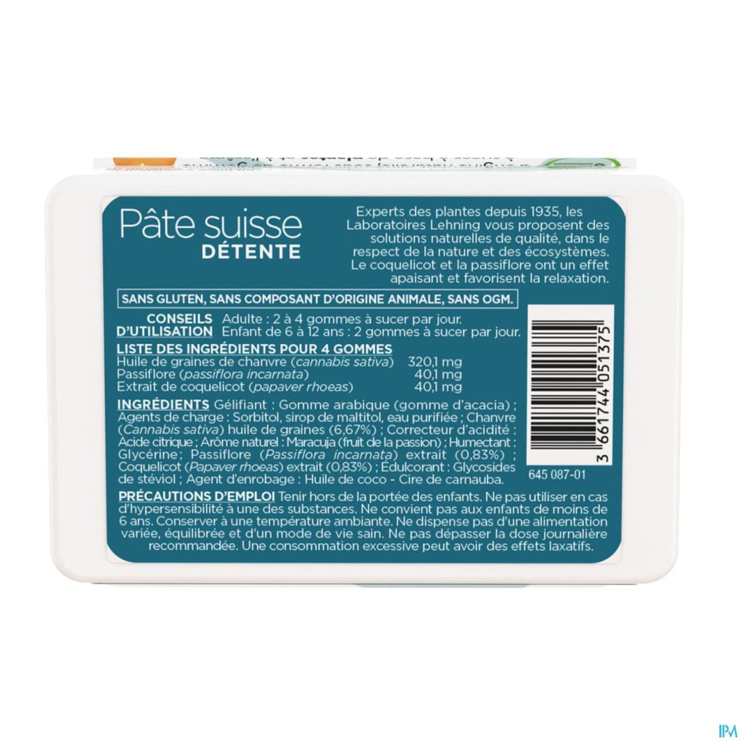 Pate Suisse Detente Gommes A Sucer 40