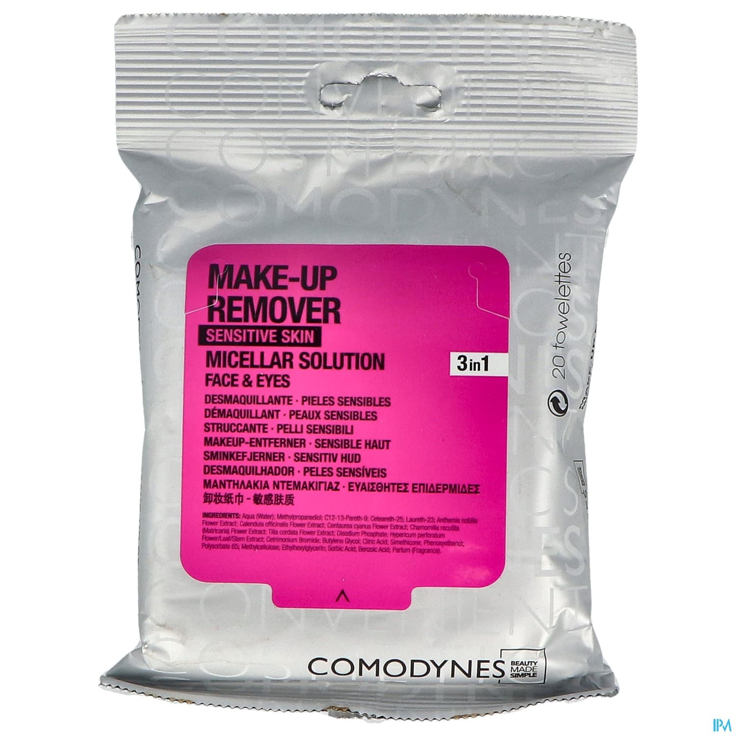 Comodynes micellar cleanser micellaire lingette 20
