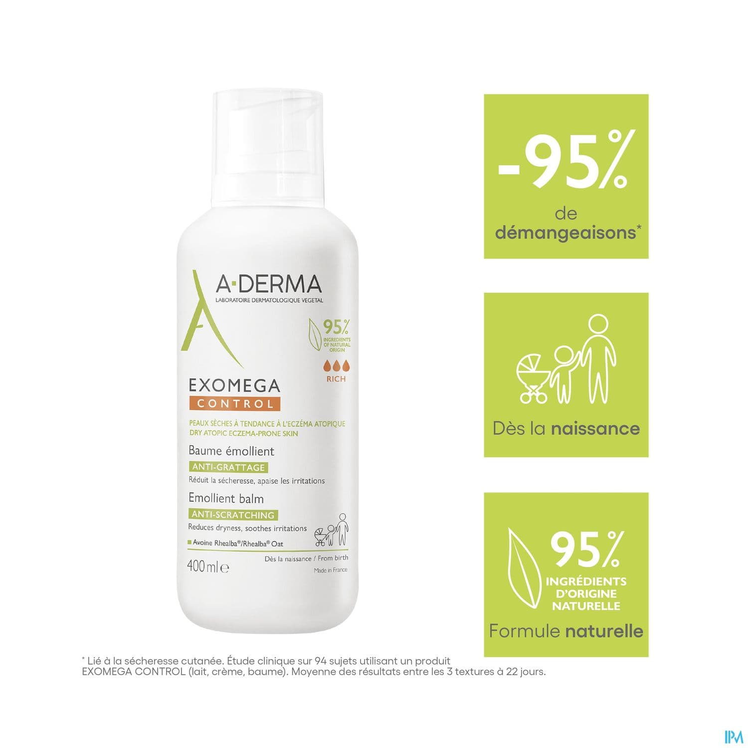 A-DERMA EXOMEGA CONT BAUM 400ML