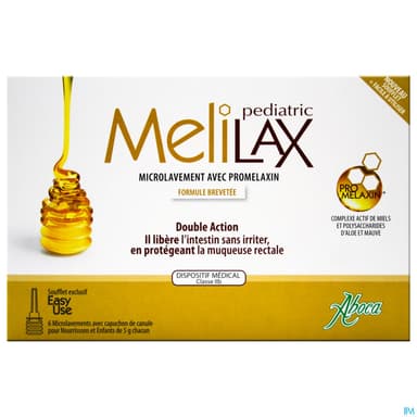 Aboca Melilax Pediatric Microlavement Miel 5g X6