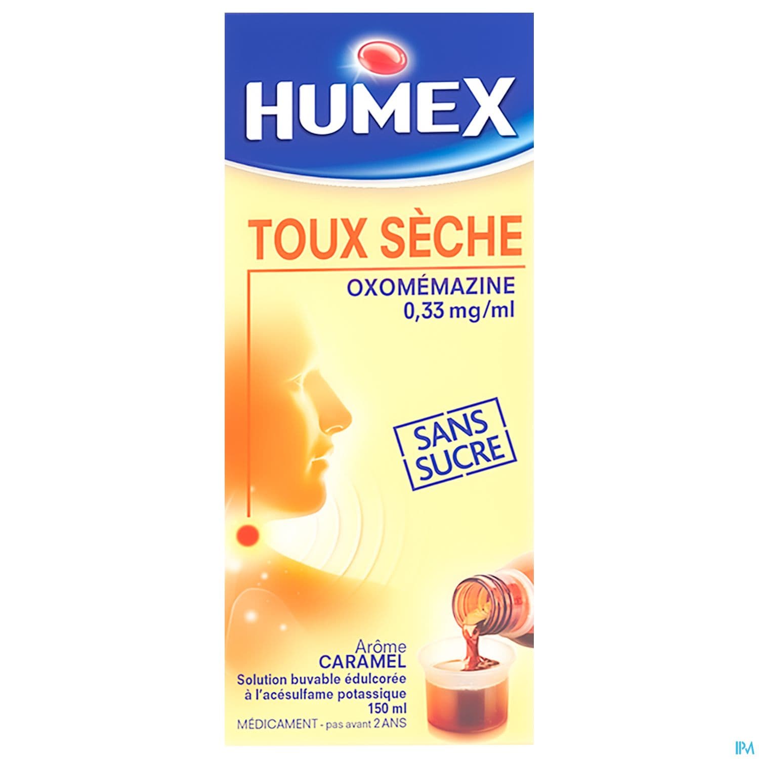 Humex Toux Seche Oxomemazine 0mg33/ml Sans Sucre Solution Buvable 150ml