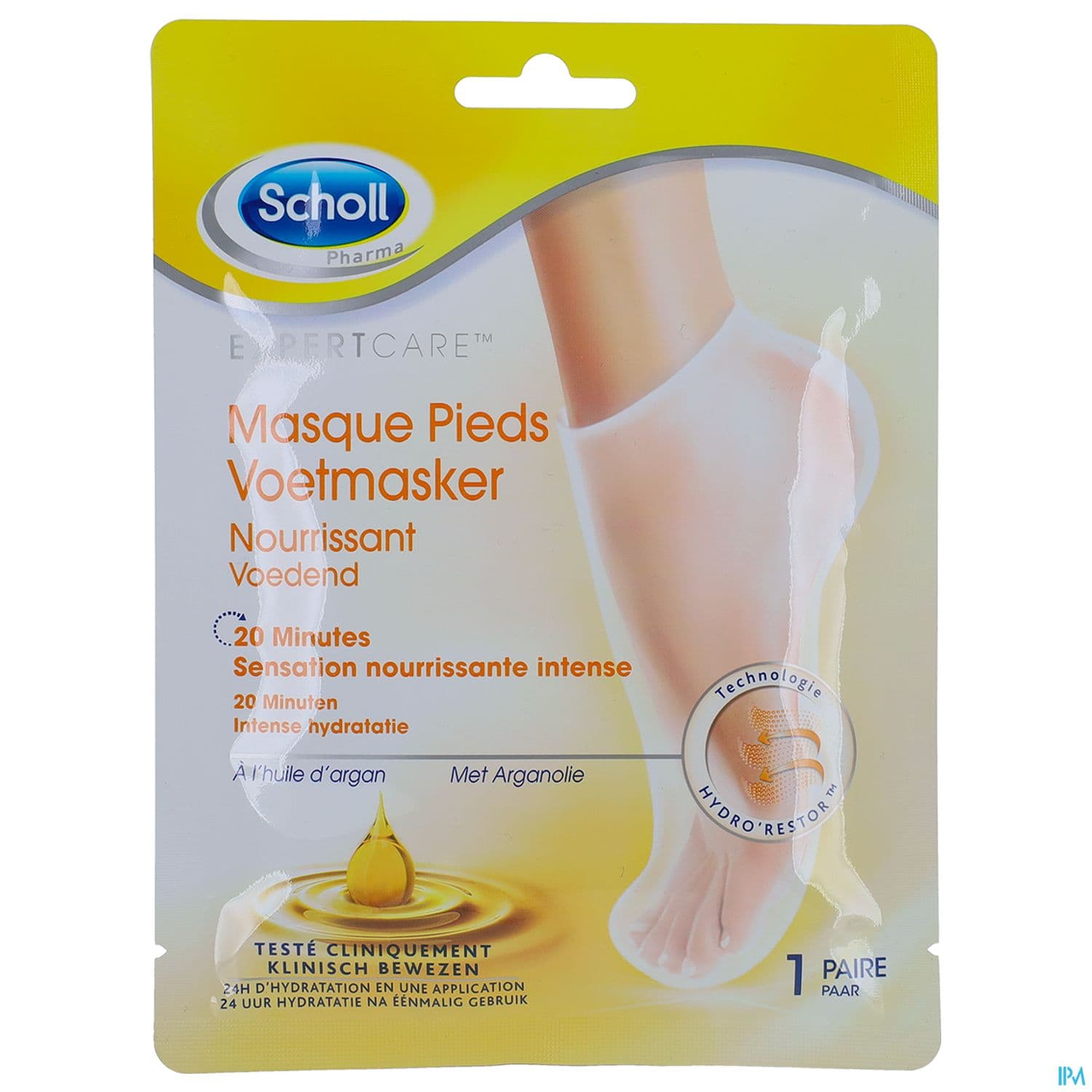Scholl Masque Chaussette Pieds Huile Argan X2