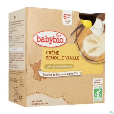 BABYBIO GOURD CR SEMOUL VANIL4X85G