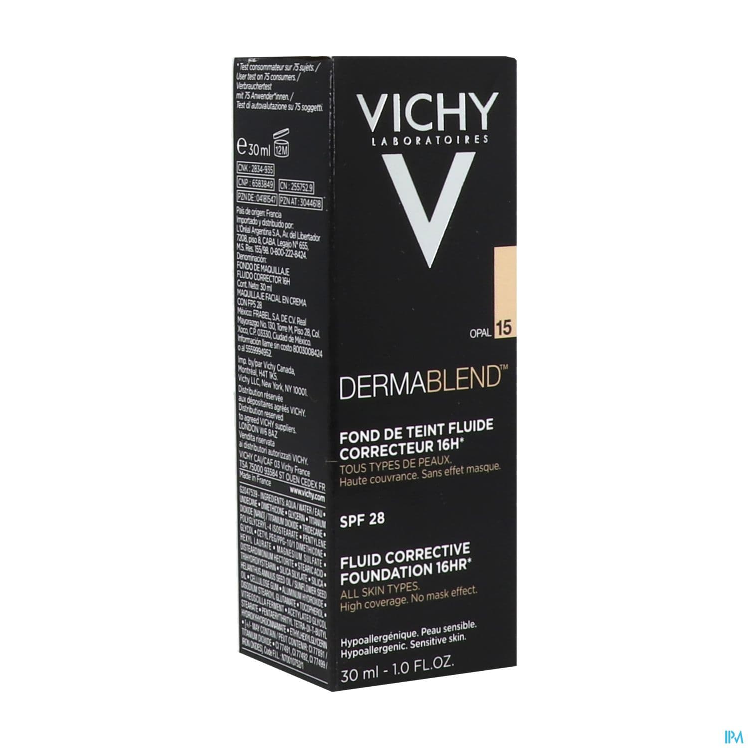 Vichy Dermablend Fluide Fond De Teint Correcteur 15 Opal 30ml