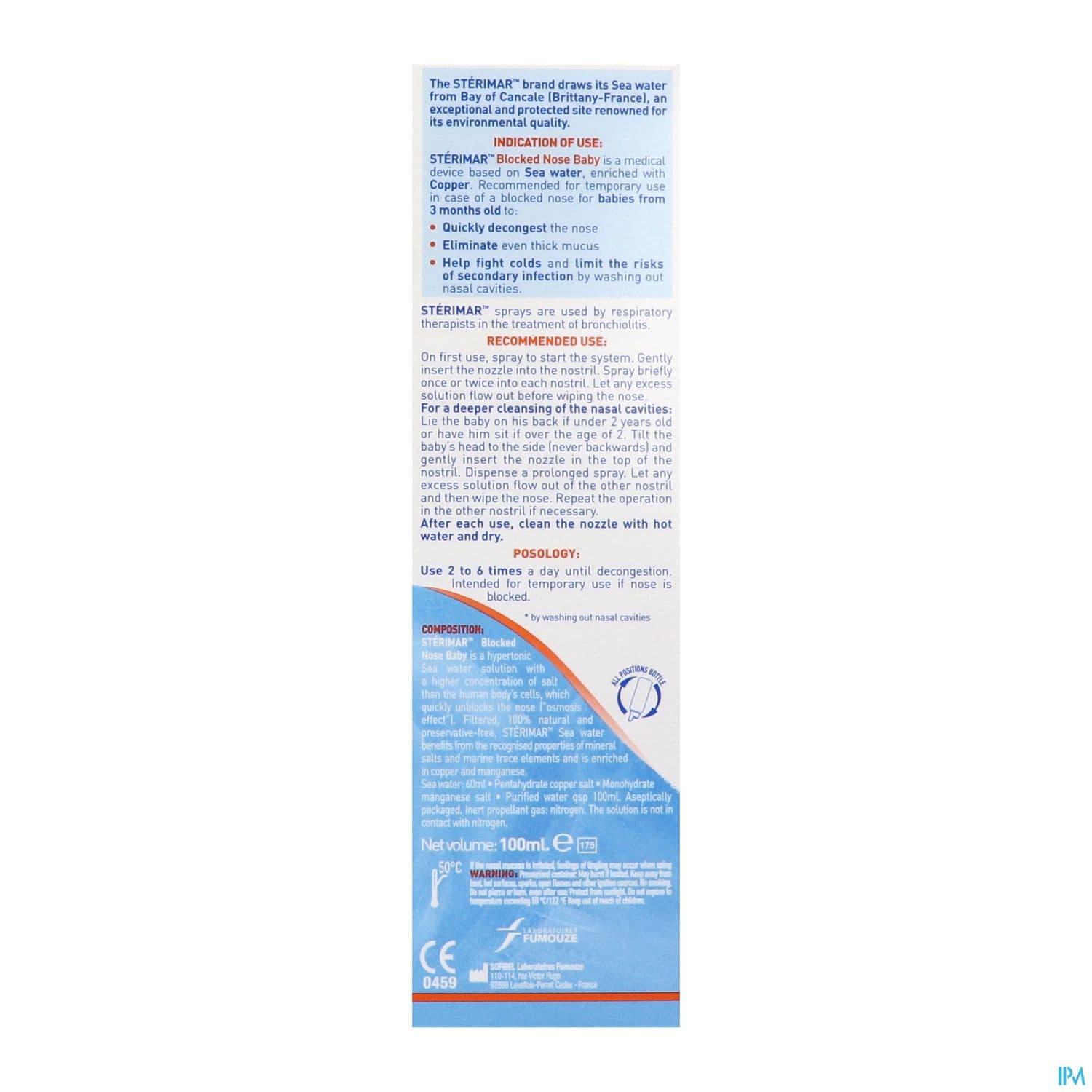 Sterimar Bebe Nez Bouche Solution Nasale 100ml