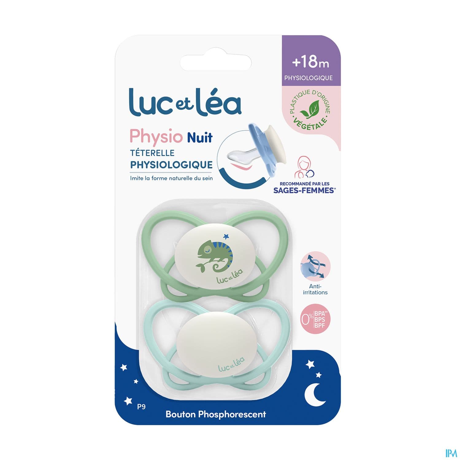 Luc Et Lea Sucette Physiologique Nuit +18m P9 X2