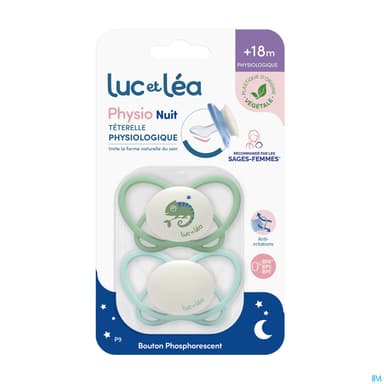 Luc Et Lea Sucette Physiologique Nuit +18m P9 X2