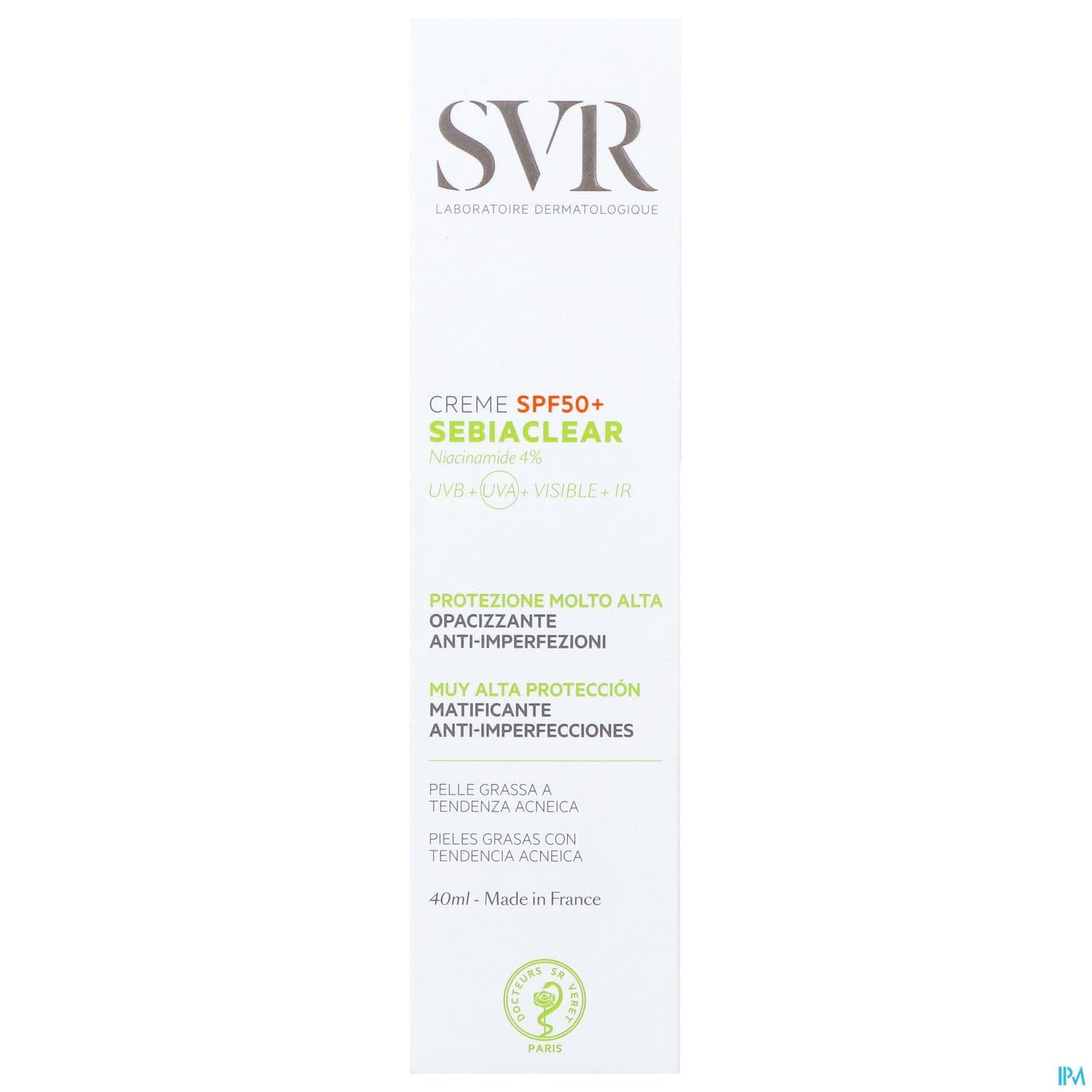 SVR SEBIACLEAR CREME SPF50+ 40ML