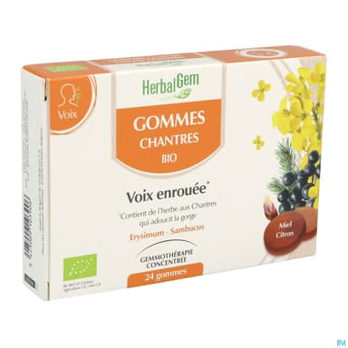 Herbalgem Chantres Voie Enrouee Gommes Bio 24