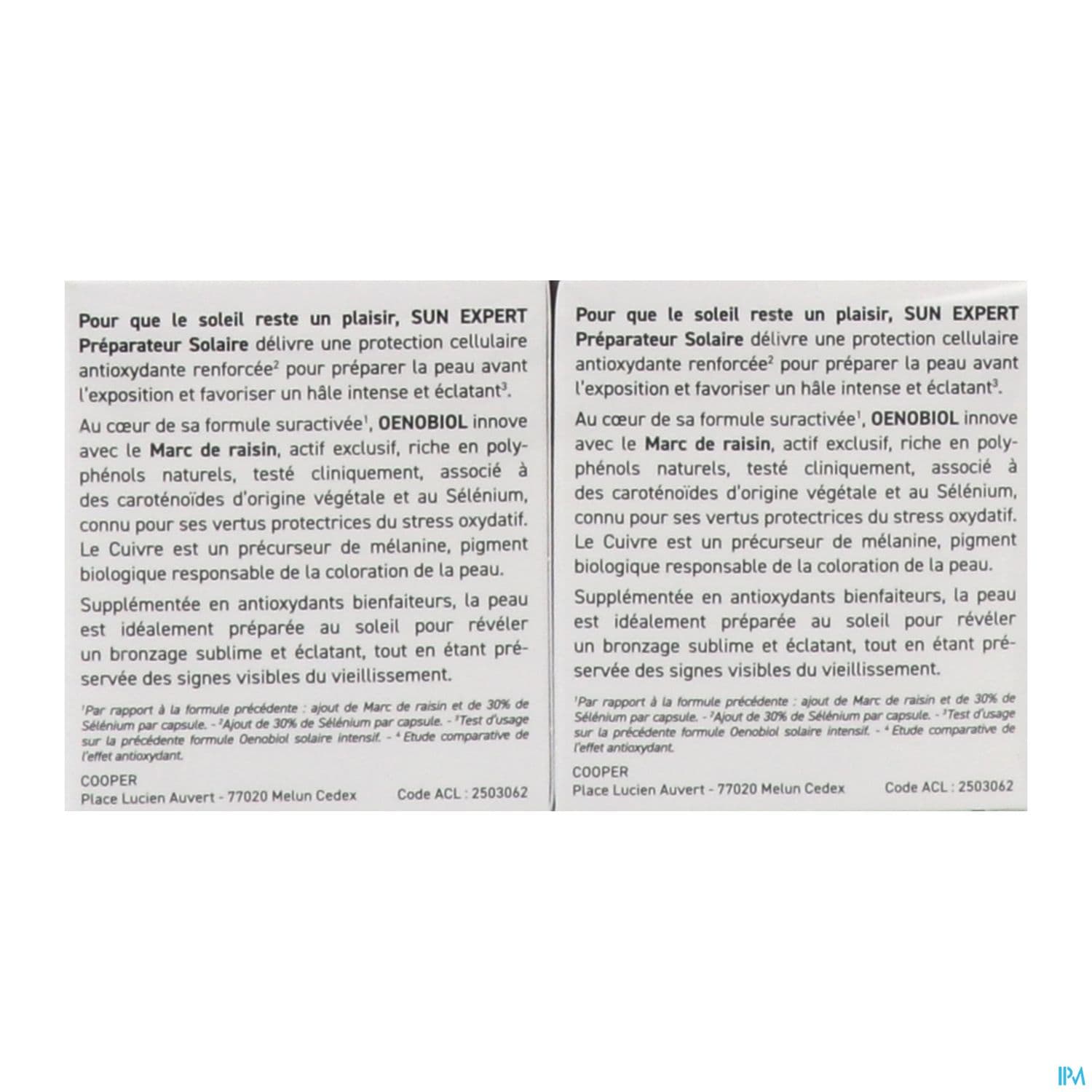 Oenobiol Sun Expert Preparation Capsule 30 X2