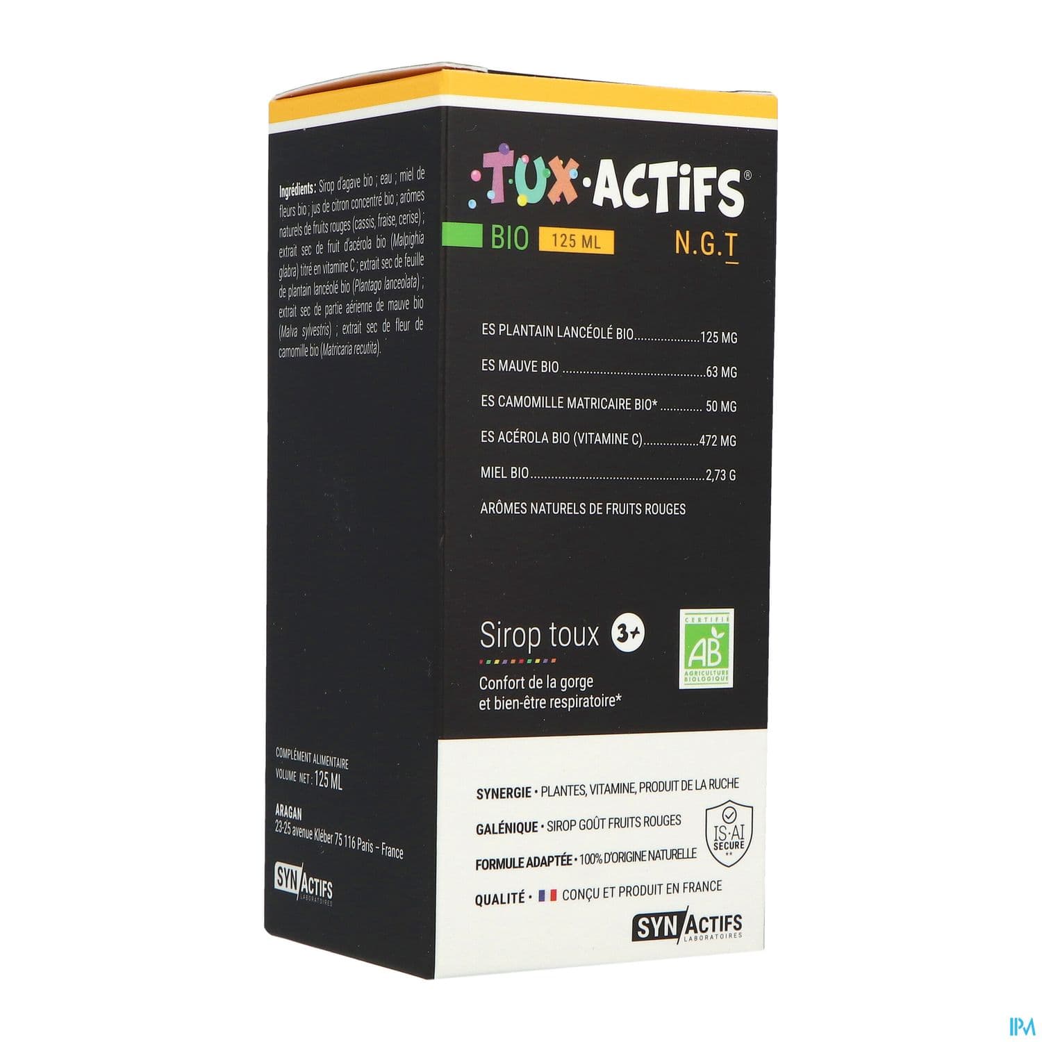 Synactifs Tux Actifs Bio Sirop Enfant 125ml