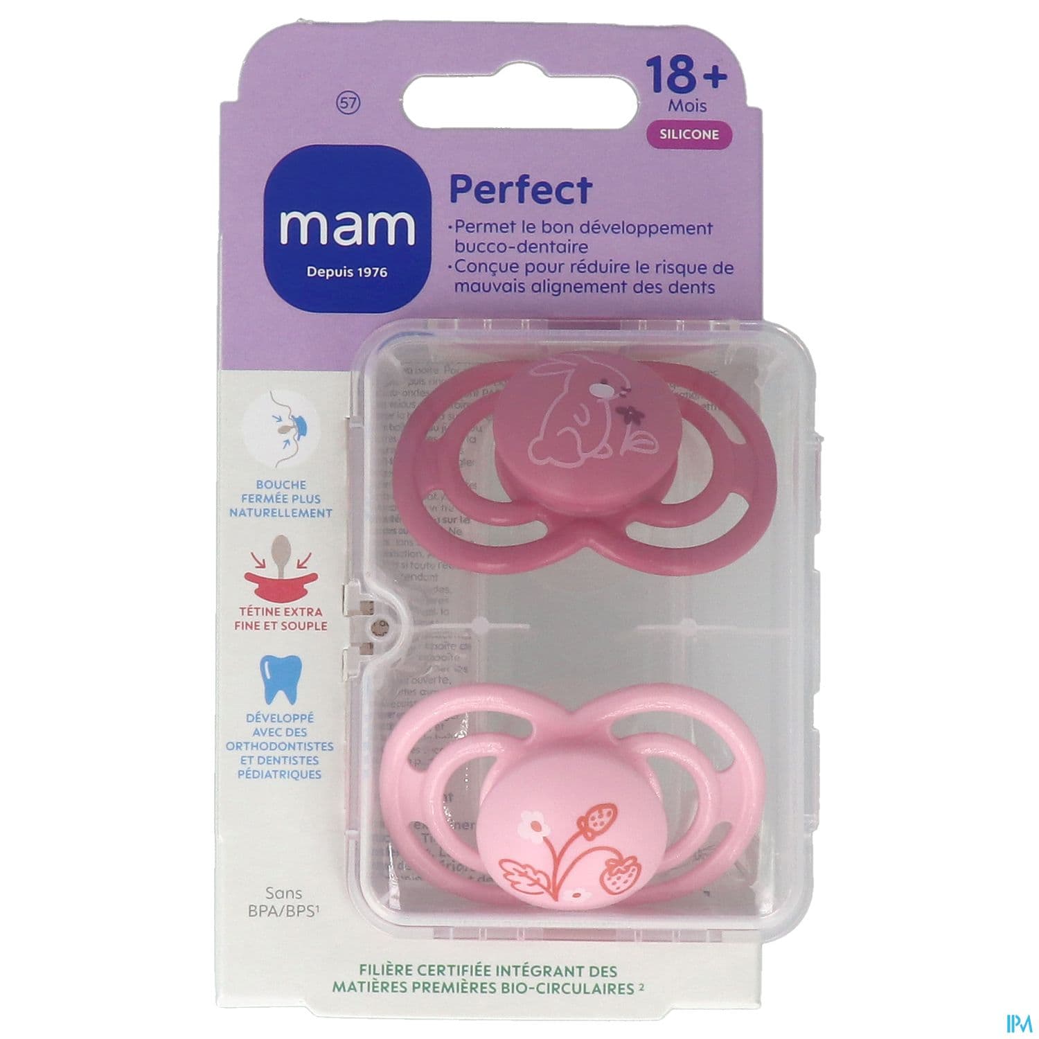 Mam Sucette Perfect Animaux +18m Silicone X2