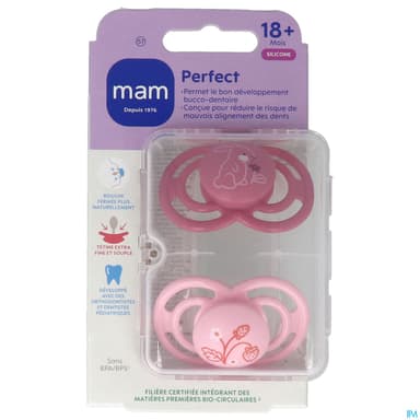 Mam Sucette Perfect Animaux +18m Silicone X2