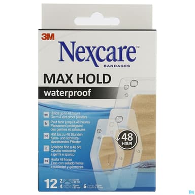 NEXCARE MAX HOLD WATERP PANS 12