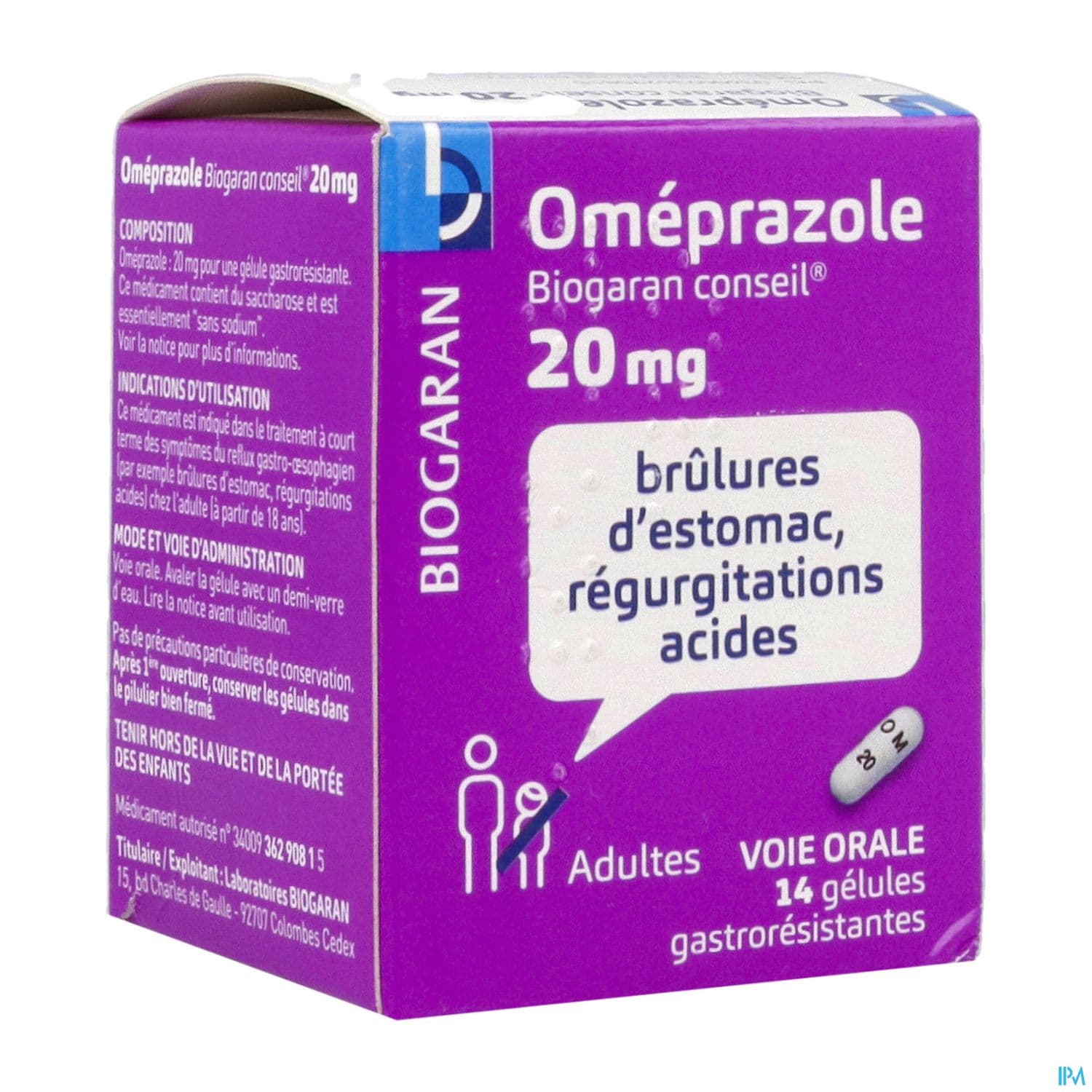 OMEPRAZOLE 20MG BIOG CONS GEL 14