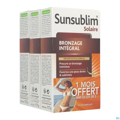 SUNSUBL BRONZ INTEGR CAPS30 X3