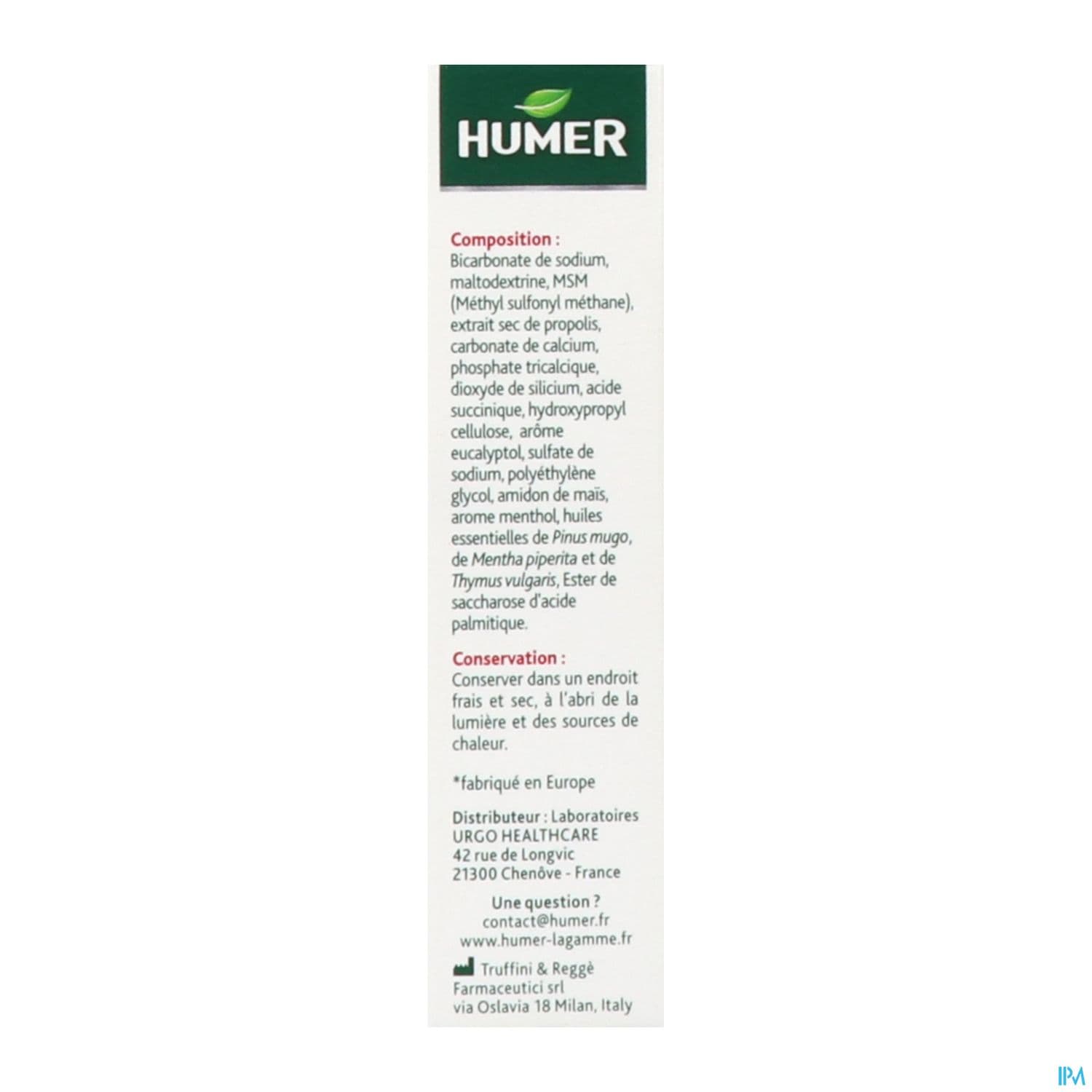 HUMER INHALATION CPR EFF 8