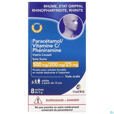 Paracetamol Vit C Pheniramine Viatris Cons Sans Sucre 8
