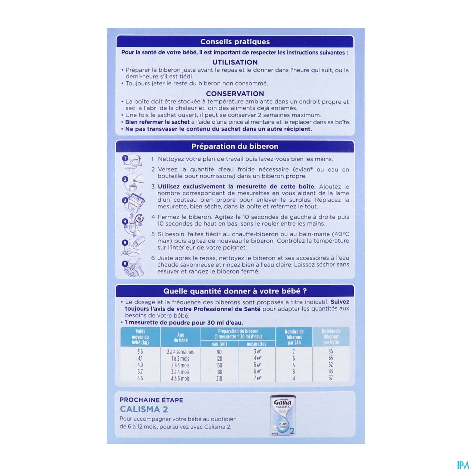 GALLIA CALISMA 1AGE LAIT PDR 1200G