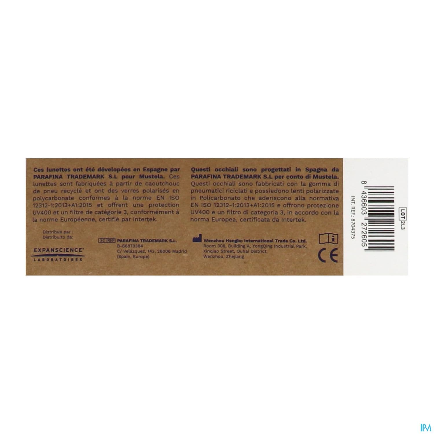 MUSTELA LUNET SOL BEBE 3-5 BLEU